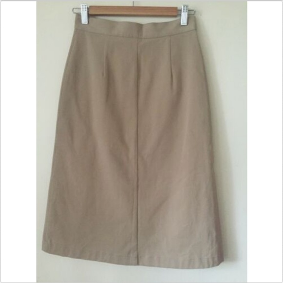 Massimo Dutti Beige A Line Midi Skirt - Picture 6 of 14